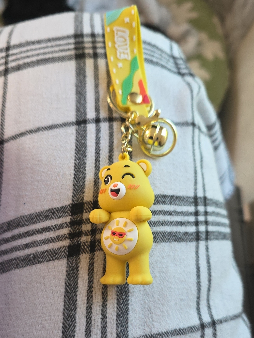 Yellow Sunshine Bear Keychain Charm